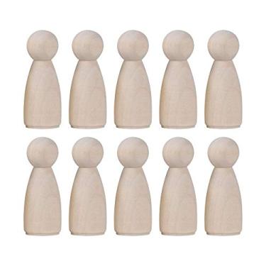 Imagem de 20 peças de bonecas de madeira sem pintura para artesanato DIY, figuras em branco de 35 mm, 43 mm, 55 mm, 65 mm, para pintura criativa e decoração (mulher 55 mm)
