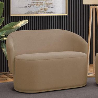 Imagem de Sofá 2 Lugares Namoradeira Orgânica Para Sala Malu Suede M11 - D`rossi Cor Marrom Rato
