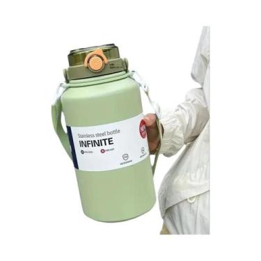 Imagem de Copo Térmico Grande De Aço Inoxidável 2L Com Alça, Garrafa De Água Esp