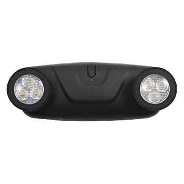 Imagem de TANLUX Luzes de emergência LED com bateria reserva, luzes de emergência comerciais ajustáveis de duas cabeças, certificação UL, AC 120/277V, com fio - 1 pacote (preto)