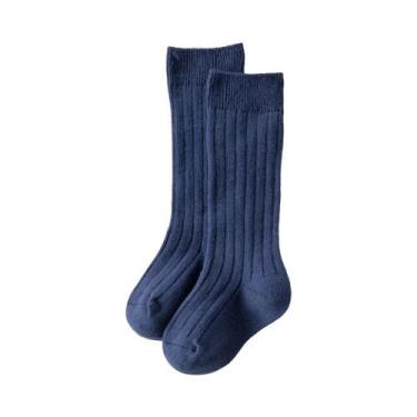 Imagem de Meias De Algodão Listradas Até O Joelho Para Bebês Meninos E Meninas, 