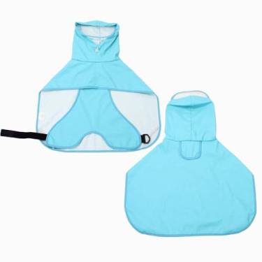 Imagem de Capa de chuva para cães PU M-9XL Pet Supplies Casaco com capuz para cães pequenos, médios e grandes, impermeável (GG-azul)