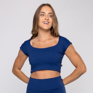 Imagem de Cropped Fitness Feminino Corte Princesa Tecido textura Bojo-Feminino