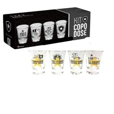 Imagem de Kit 4 Copo Dose Shot 60Ml Tequila Pinga Cachaça Escudo Time - Brasfoot