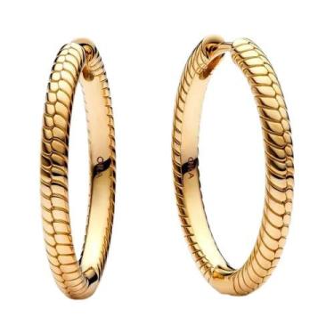 Imagem de Brincos De Argola Femininos Em Prata 925 Com Flor Azul E Pingente De C