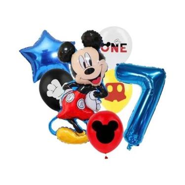 Imagem de Conjunto De Balões De Folha Minnie E Mickey Mouse 7 Peças Para Decoraç