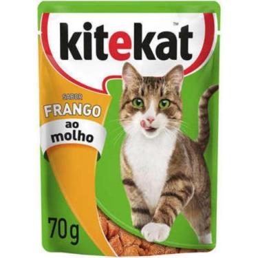 Imagem de Kit Ração Úmida Frango ao Molho para Gatos Adultos 24 Unidades Kitekat