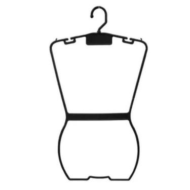 Imagem de Cabide Plastico Silueta Infantill Preto 58 x 30 Kit:01 Pç - Plastser