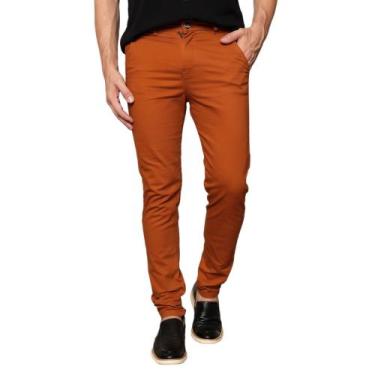 Imagem de Calça Masculina Social Sarja Slim Fit C Lycra Bolso Faca - Mitchelgutt