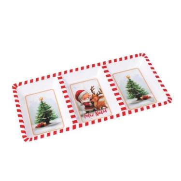 Imagem de Petisqueira Tripla Vianoce 33X17X2Cm - Wincy Natal
