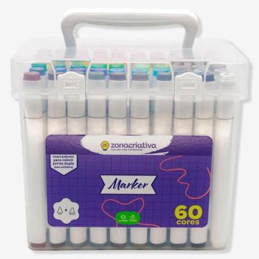 Imagem de Kit Canetas Ponta Dupla Para Colorir 60Un - Zonacriativa