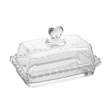 Imagem de Manteigueira de Cristal com Tampa Coração 17cm x 10,5cm - Lyor