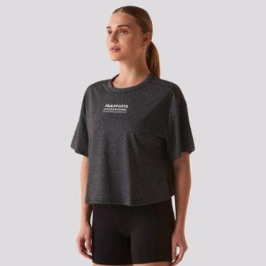 Imagem de Camiseta Fila Comfort Smart Cotton Feminina Cinza Escuro-Feminino