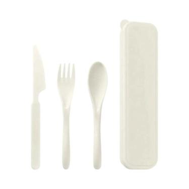 Imagem de Conjunto De Talheres Plásticos Reutilizáveis E Portáteis, Faca, Garfo 