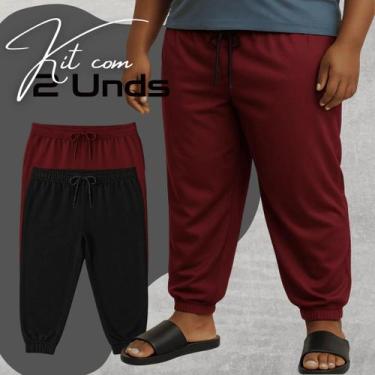 Imagem de Kit 2 Calças Pijama Masculina Plus Size Extra Grande Dry Fit Ultra Lev