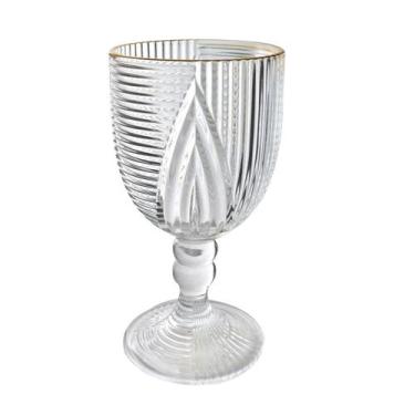 Imagem de Jogo de 6 taças de vidro com borda dourada imperial 350ml - AMIGOLD