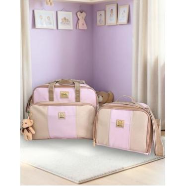 Imagem de Kit Bolsas Maternidade Grande e Térmica Bebê Enxoval Menino Menina + T