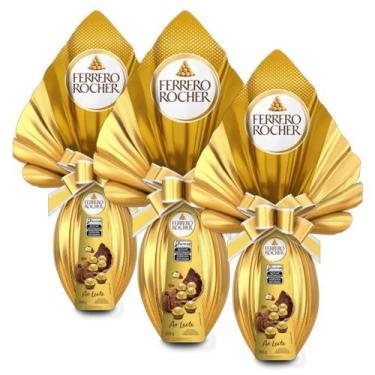 Imagem de Ovo De Páscoa Ferrero Rocher Ao Leite Kit 3 Unidades De 365G