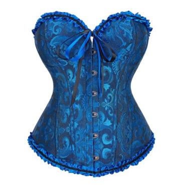 Imagem de Corpete Corset Espartilho Cinta Modela Cintura Floral - Modas Fagundes