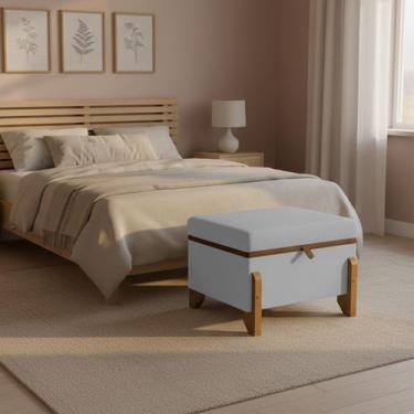 Imagem de Puff Recamier Baú Versallies 50 cm Para Sala Quarto Pé De Cama Hall De