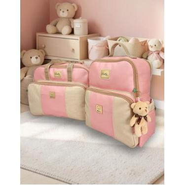 Imagem de Kit Bolsas Maternidade Grande e Mochila Bebê Enxoval + Trocador Miellu