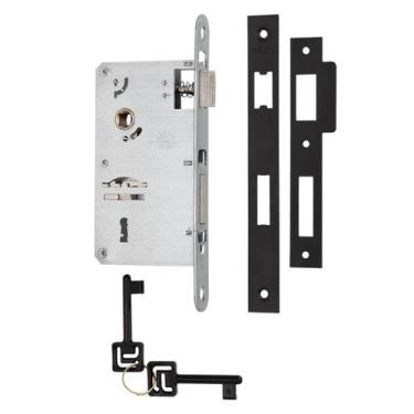 Imagem de Fechadura pado maquina avulsa interna 55mm preta chave quarto, MÁQUINA