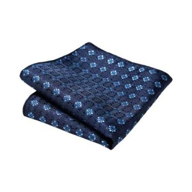 Imagem de Lenço De Bolso Azul Marinho Paisley Floral Para Homens, Para Casamento