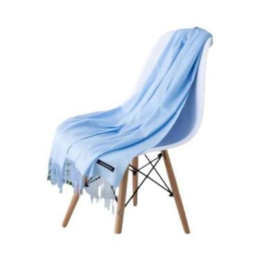 Imagem de Cachecol Pashmina Feminino Com Franjas Longas, Designer, Hijab Sólido,