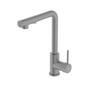 Imagem de Monocomando Para Cozinha De Mesa Bica Em L 2 Funções Pratica Preto Matte Celite