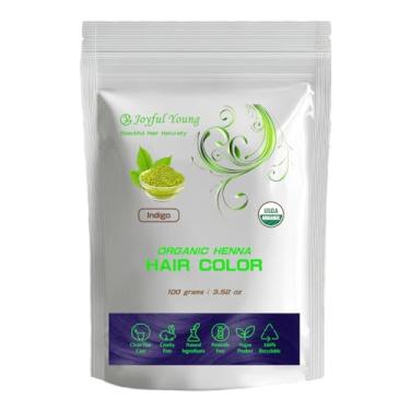 Imagem de Tintura de cabelo de henna 100% orgânica – tintura de cabelo natural, sem produtos químicos para cores ricas e vibrantes e brilho – cobertura cinza, segura para todos os tipos de cabelo, vegana não