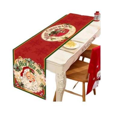 Imagem de Caminho De Mesa Azul De Natal 2025, Decoração De Mesa Com Boneco De Ne