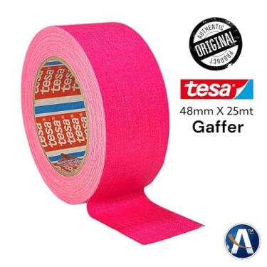Imagem de Fita Tecido Gaffer Tape Tesa 48mm x 25m Rosa Fluorescente - Ideal para