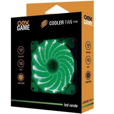 Imagem de Cooler FAN 120MM Verde 15 LEDS OEX F20