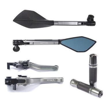 Imagem de Kit Manete Manopla Retrovisor Gsxr Srad 750 1000 Gsxs 1000 - NoBrand, 