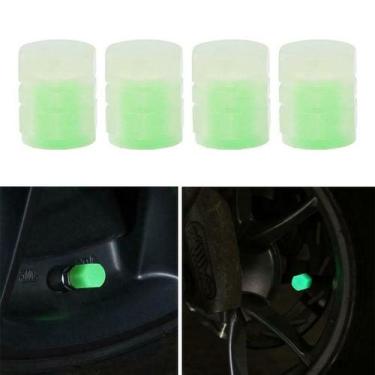 Imagem de Bico Tampa Válvula Pneu Carro Moto Luminoso Fluorescente 4pc - FLOWER 