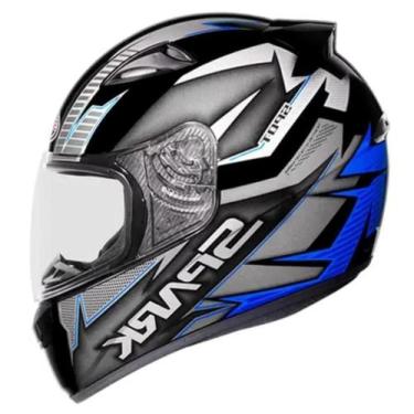 Imagem de Capacete Ebf New Spark Spot Preto e Azul Fosco, 58