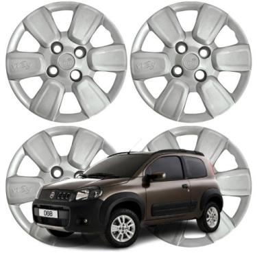 Imagem de Jogo Calota Aro 14 Fiat Uno Way 2014 Cubo Baixo Prata 156CB-PTA-U - Gr