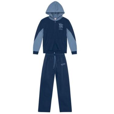 Imagem de Conjunto infantil menino em moletinho Brandili, 8, Azul