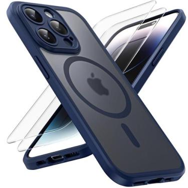 Imagem de Capa magnética TOCOL 3 em 1 para iPhone 14 Pro Max 6,7" azul claro