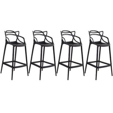 Imagem de Laraz Home Decor, Kit 4 Banquetas Alta Allegra 76 cm Polipropileno - P