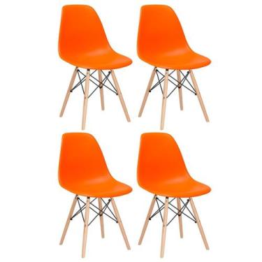 Imagem de Kit 4 Cadeiras Laráz Eames Eiffel DSW - Laranja - Laraz