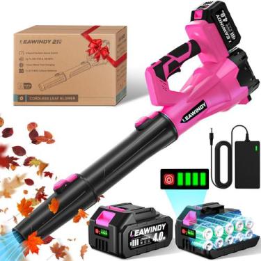 Imagem de Soprador de folhas sem fio LEAWINDY 21V 6 velocidades com baterias de 