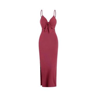 Imagem de Vestido De Malha Sem Mangas Para Mulheres, Sexy, Costas Descobertas, S