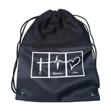 Imagem de Bolsa De Viagem Academia Praia Feminino Sacola - 2corações , Preto