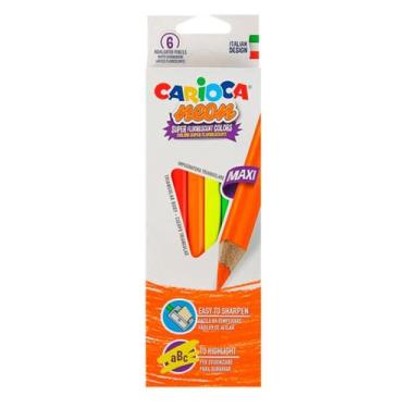 Imagem de Lapis de Cor Triangular Carioca Neon 6 Cores