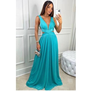 Imagem de Vestido azul claro TAM G longo - Urbana tp