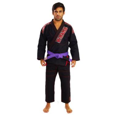 Imagem de Kimono Haganah Elite Jiu-Jitsu, A1, Preto, Vermelho