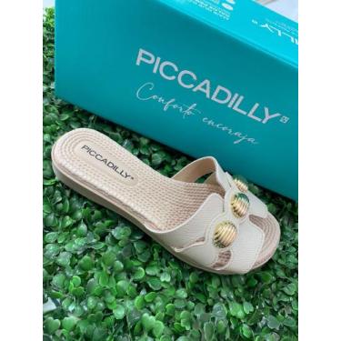 Imagem de Sandália Rasteirinha Piccadilly lux linho 513036-1, Off whiter, 36