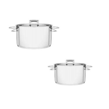 Imagem de Conjunto de panelas brava 2 peças em aço inox com fundo triplo indução