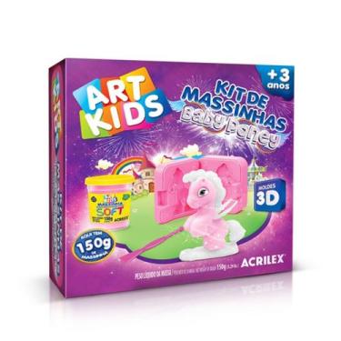 Imagem de Kit Massinha de Modelar Baby Poney com Molde 150g Art Kids - Acrilex